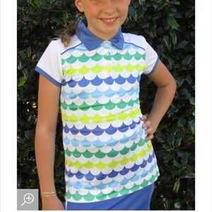 Garb Toddler Girls White Blue & Green Golf Polo 2t NEW